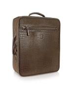 Safari - Tobacco Croco Stamped Micro-Suede Wheeled Upright