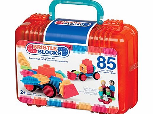 Bristle Blocks Big Value Set with Family and Animal Figurines in a Carry Case with Handle (85 Pieces)