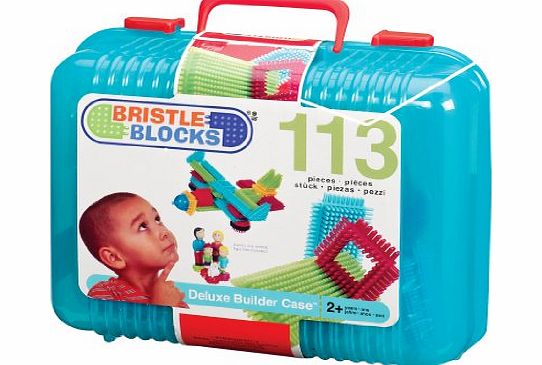 Bristle Blocks Bristle Block 113 piece Deluxe builder case with family and animal figurines