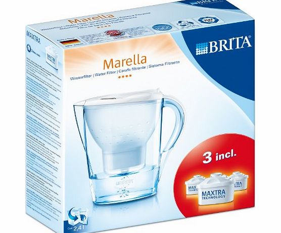 BRITA Marella Cool White Starter Pack includes 3 Cartridges