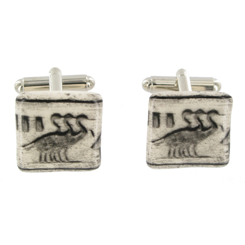 Egyptian Birds Ceramic Cufflinks.