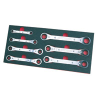 7 Piece AF Flat Ratchet Ring Spanner Set