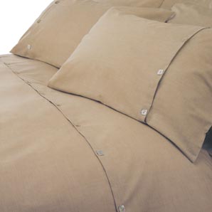 Brompton Slub Duvet Cover- King-Size- Flax