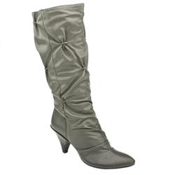 Female Bronx Nazza Stack Leather Upper in Grey