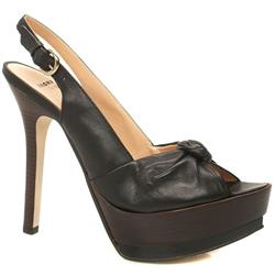 Female Galaxy Knot Slingback Leather Upper in Black, Tan