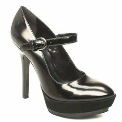 Female Gossip Pf Bar Court Leather Upper in Black