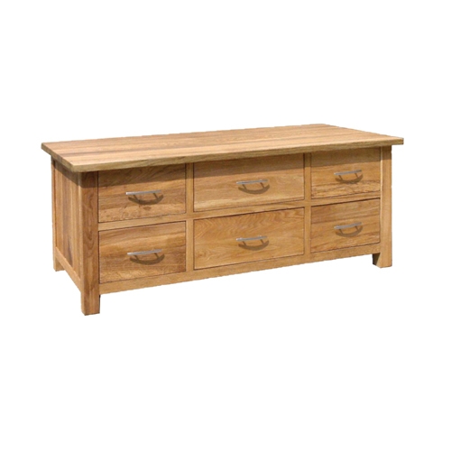 Brooklyn Contemporary Oak 6 Drawer Coffee Table