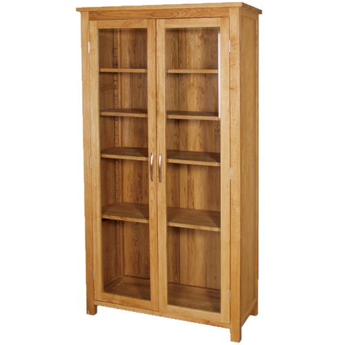 Contemporary Oak Glazed Bookcase