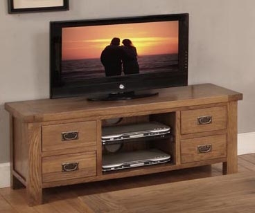 TV Unit with Glass Shelf