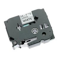 Black on White 24mm Gloss Laminated Tape