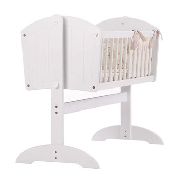 White Swinging Crib and Drape Rod