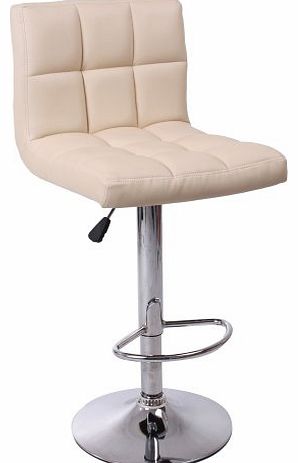 (BTM) CUBAN BREAKFAST BAR STOOL PU LEATHER BARSTOOL KITCHEN STOOLS CHROME OFFICE CHAIR (cream)