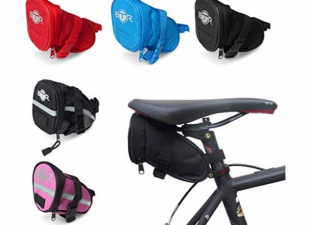 BTR High Quality BLACK Bike Seat Saddle Wedge Pack Pannier Storage Bag - Water Resistant