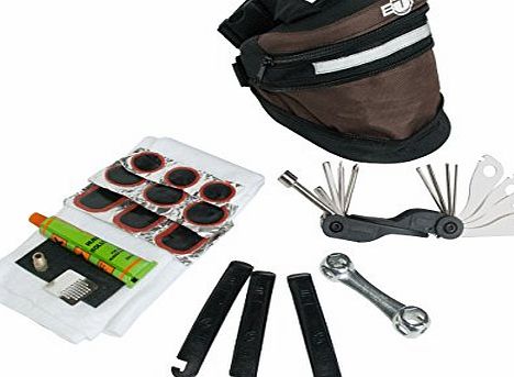 BTR Large Pannier Expandable Bicycle Bag / Saddle Bike Bag with Extensive Bike Repair Kit, Tyre Repair Kit and Bike Tools