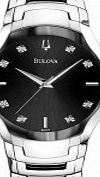 Bulova Ladies Black and Silver Diamonds Watch