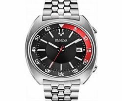 Bulova Mens BA II Silver Steel Bracelet Watch