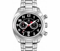 Bulova Mens Black Silver Adventurer Chronograph