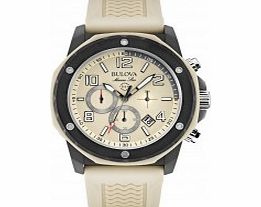 Bulova Mens Marine Star Light Beige Chronograph