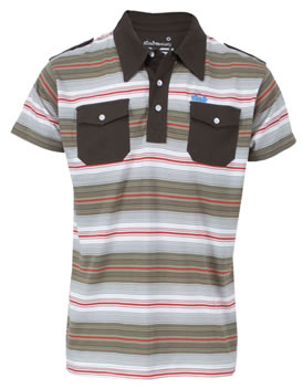 Polo Shirt Blue Skys Khaki Stripe