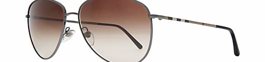 Burberry BE3072 Aviator Sunglasses, Brown