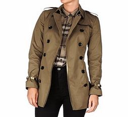 Malt and metallic trim cotton trench coat