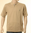 Burberry Mens Sand Polo With Burberry Trim