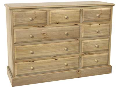 burford Pine 9 Drawer Chest