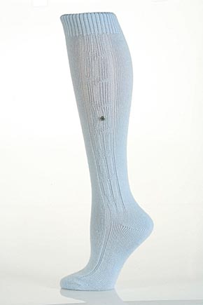Ladies 1 Pair Burlington Cable Design Knee High In 9 Colours Ivory