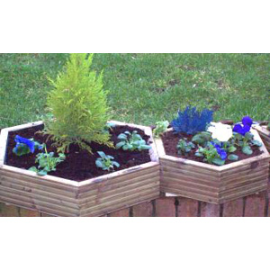 Hexagon Wooden Planter 30cm Oak