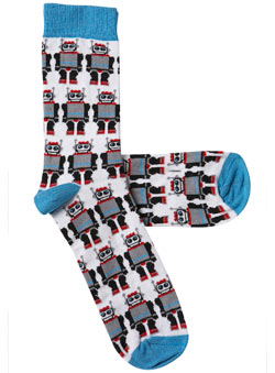 Burton 1 Pack Blue Robots Socks