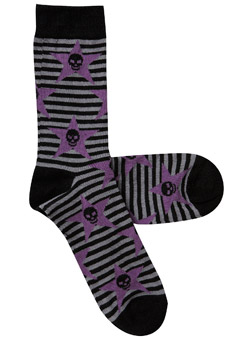 1 Pair of Skulls and Stripes Socks