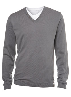 2in1 Grey V-Neck Jumper