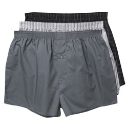 3Pk Grey And White Check Boxer