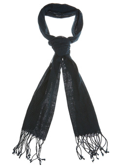 Burton Black / Blue Mini Check Scarf