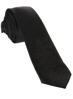 Burton Black Paisley Skinny Tie