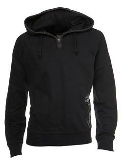 Black Zip Neck Hoodie