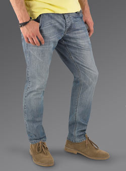 Burton Blue Bleach Wash Tapered Jeans