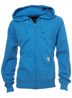 Blue Plain Zip Thru Hoodie