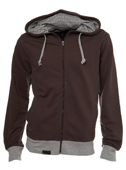 Brown Geo Zip Thru Hoodie