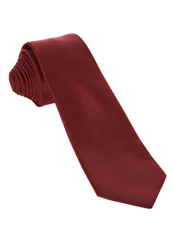 Burgundy Plain Slim Tie