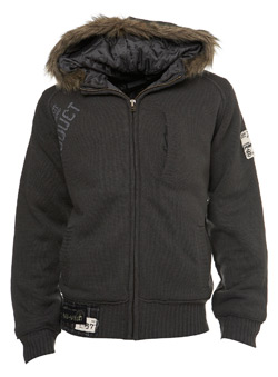 Charcoal Print Hoodie Coat
