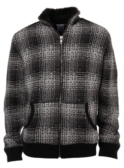 Check Faux Fur Lined Jacket