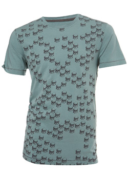 Green Geo Skulls Crew T-Shirt