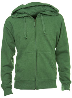 Green Marl Zip Thru Hoodie