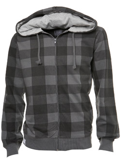 Grey Allover Check Zip Thru