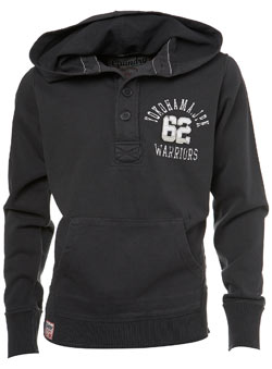 Grey Button Neck Hood