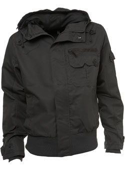 Grey Dogstooth Nylon Hoodie Jacket