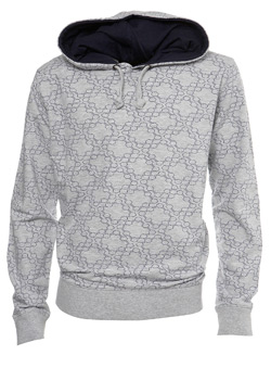 Grey Geometric Print Hoodie