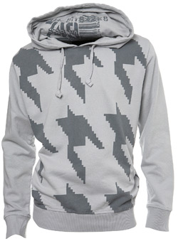 Grey Houndstooth Print Hoodie