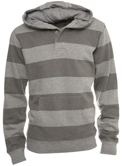 Grey Stripe Over Head Hoodie